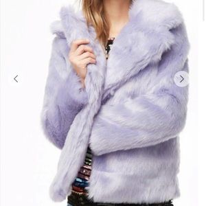 oversized lavender faux fur coat